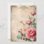 Französischer Eleganter Vintager Brautparty Tea Einladung (Rückseite)