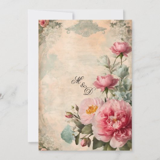 Französischer Eleganter Vintager Brautparty Tea Einladung (Rückseite)