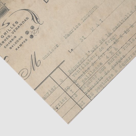 Französischer Empfang Seidenpapier (Ausschnitt)