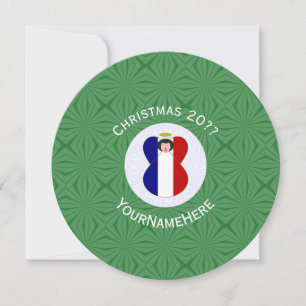 Französischer Engel Weihnachtsflagge Personalisier Einladung