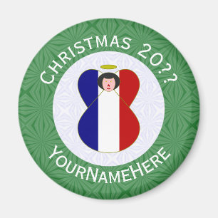 Französischer Engel Weihnachtsflagge Personalisier Magnet