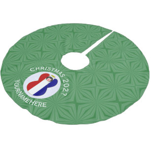 Französischer Engel Weihnachtsflagge Personalisier Polyester Weihnachtsbaumdecke