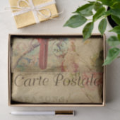 Französischer Ephemera Kardinal Bird Pink Roses De Seidenpapier (Geschenk)