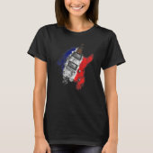 Französischer Flaggen-Gitarrist der Bastille Day T-Shirt (Vorderseite)