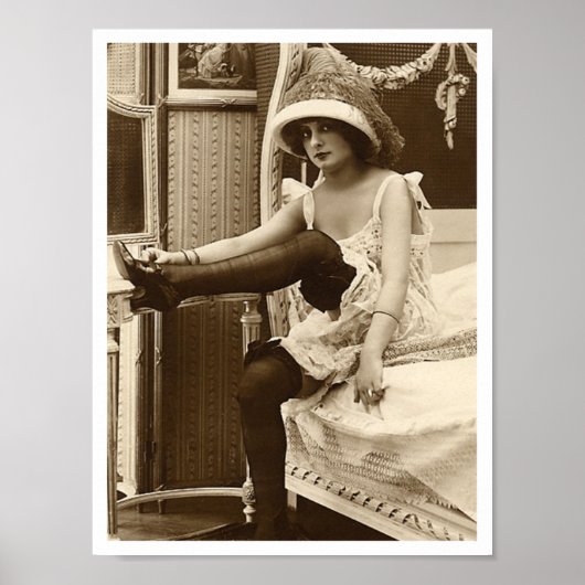 Französischer Flirt - Vintager Pinup Poster (Vorne)