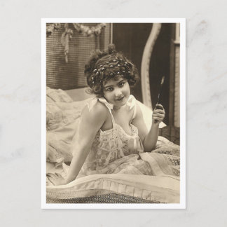 Französischer Flirt - Vintager Pinup Postkarte