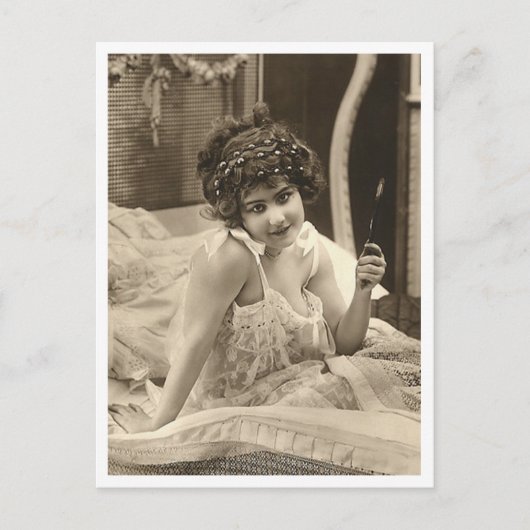 Französischer Flirt - Vintager Pinup Postkarte (Vorderseite)