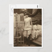Französischer Flirt - Vintager Pinup Postkarte (Vorne/Hinten)