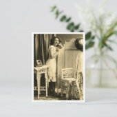 Französischer Flirt - Vintager Pinup Postkarte (Stehend Vorderseite)