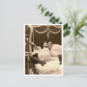 Französischer Flirt - Vintager Pinup Postkarte (Stehend Vorderseite)