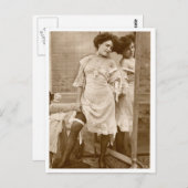 Französischer Flirt - Vintager Pinup Postkarte (Vorne/Hinten)