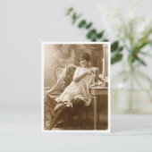 Französischer Flirt - Vintager Pinup Postkarte (Stehend Vorderseite)