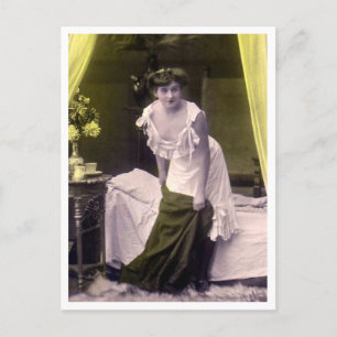 Französischer Flirt - Vintager Pinup Postkarte