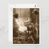 Französischer Flirt - Vintager Pinup Postkarte (Vorne/Hinten)