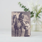 Französischer Flirt - Vintages Romantisches Pferd Postkarte (Stehend Vorderseite)