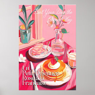 Französischer Frühstück-Kunstdruck Pink Café  (Pos Poster