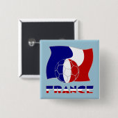 Französischer Fußballball und -flagge Button (Vorne & Hinten)
