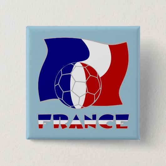 Französischer Fußballball und -flagge Button (Vorderseite)