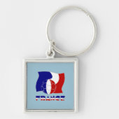 Französischer Fußballball und -flagge Schlüsselanhänger (Vorne)