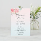 Französischer Garten Blumen Peony 3 Course Abendes Menükarte (Stehend Vorderseite)