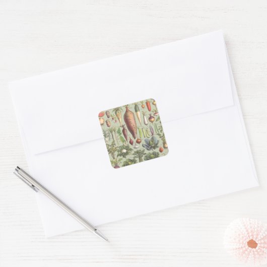 Französischer Gartenführer Quadratischer Aufkleber (Umschlag)