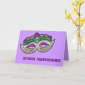 Französischer Geburtstag Karte (Gelbe Blume)