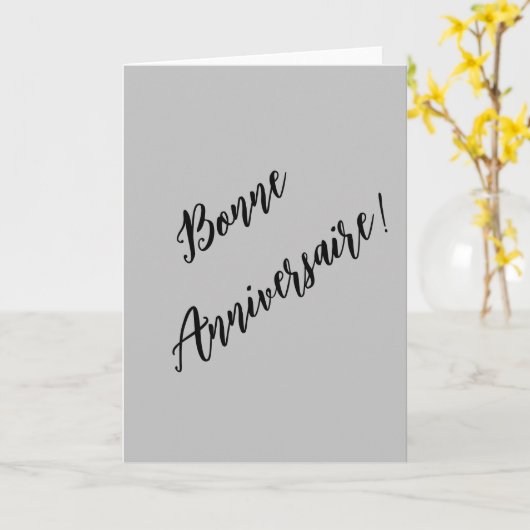 Französischer Geburtstag Karte (Gelbe Blume)