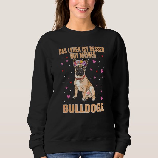Französischer Glitzer Französischer Bulldog-Hundeh Sweatshirt (Vorderseite)