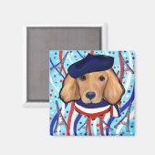 Französischer Golden Retriever Magnet (Vorderseite/Rückseite)