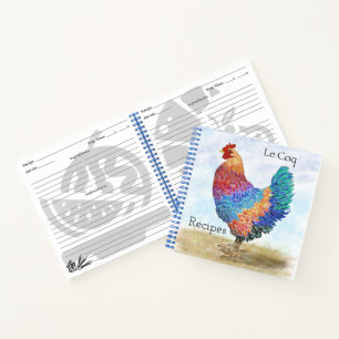 Französischer Hahn Rezept Notizbuch