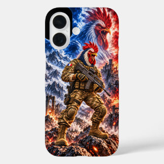 Französischer Hahn Taktischer Krieger Epischer Kam iPhone 16 Hülle