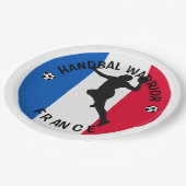 FRANZÖSISCHER HANDBALSPIELER PAPPTELLER (Schrägansicht)