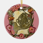 Französischer Horn Band Camp Art Horns Band Lehrer Keramik Ornament (Vorne)