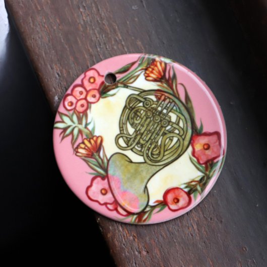 Französischer Horn Band Camp Art Horns Band Lehrer Keramik Ornament