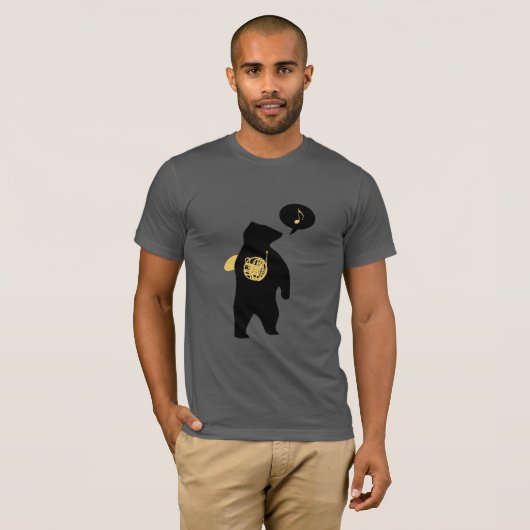 Französischer Horn-Bär-T - Shirt (Vorne ganz)