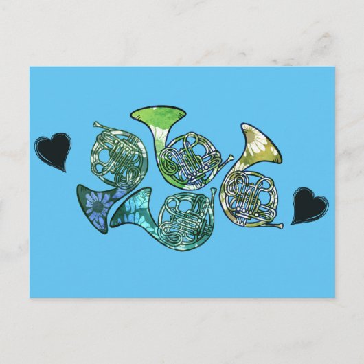 Französischer Horn Marching Band Klassenlehrer Postkarte (Vorderseite)