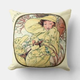 Französischer Jugendstil Februar Kissen