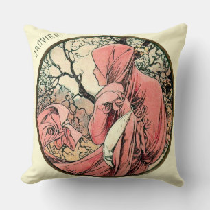 Französischer Jugendstil Januar-Kissen Kissen