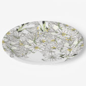 Französischer Jugendstil-Lilien-Blumen-Papiertelle Pappteller (Schrägansicht)