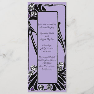 Französischer Jugendstil - stilisierter Blumenrahm Einladung
