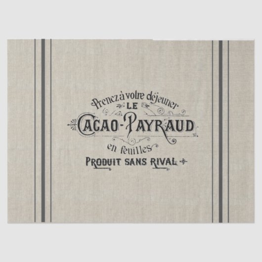 Französischer Kakao-Korn-Sack Seidenpapier (Vorderseite)