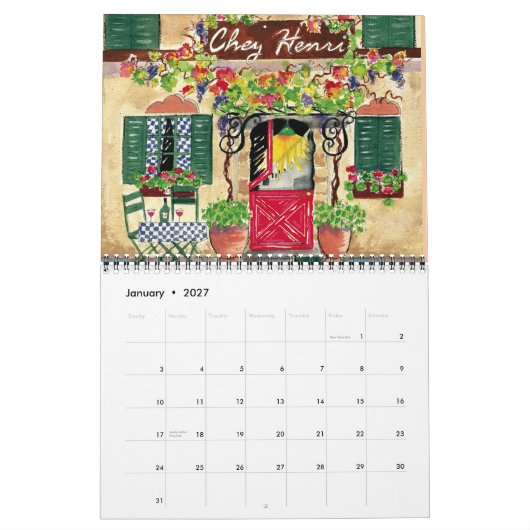 Französischer Kalender der Café-2013 (Jan 2027)