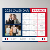 Französischer Kalender in Englisch | Foto 2024 hin Poster (Vorne)