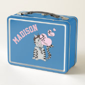 Französischer Katzenjunge personalisiert Metall Lunch Box (Rückseite)