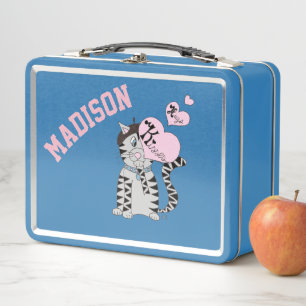 Französischer Katzenjunge personalisiert Metall Lunch Box