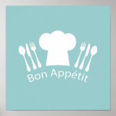 Französischer Koch Bon Appetit Restaurant oder Küc Poster (Vorne)