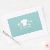 Französischer Koch Bon Appetit Restaurant oder Küc Rechteckiger Aufkleber (Umschlag)