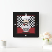 Französischer Koch Quadratische Wanduhr (Zuhause)