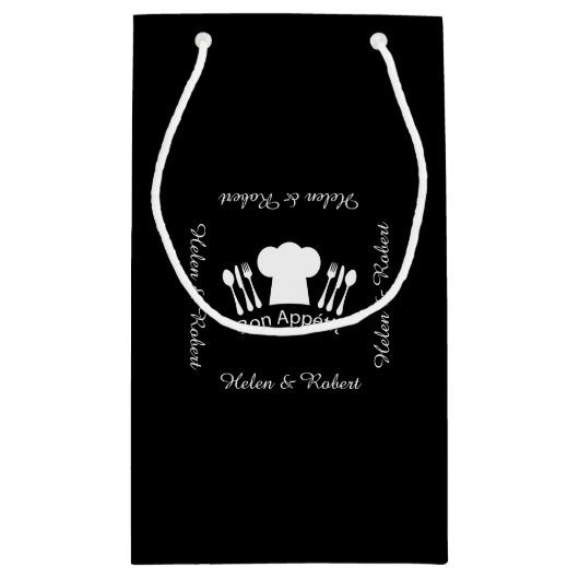 Französischer Kochs-Hut-feinschmeckerischer Koch Kleine Geschenktüte (Rückseite)