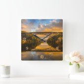 Französischer König Bridge im Fall Quadratische Wanduhr (Zuhause)